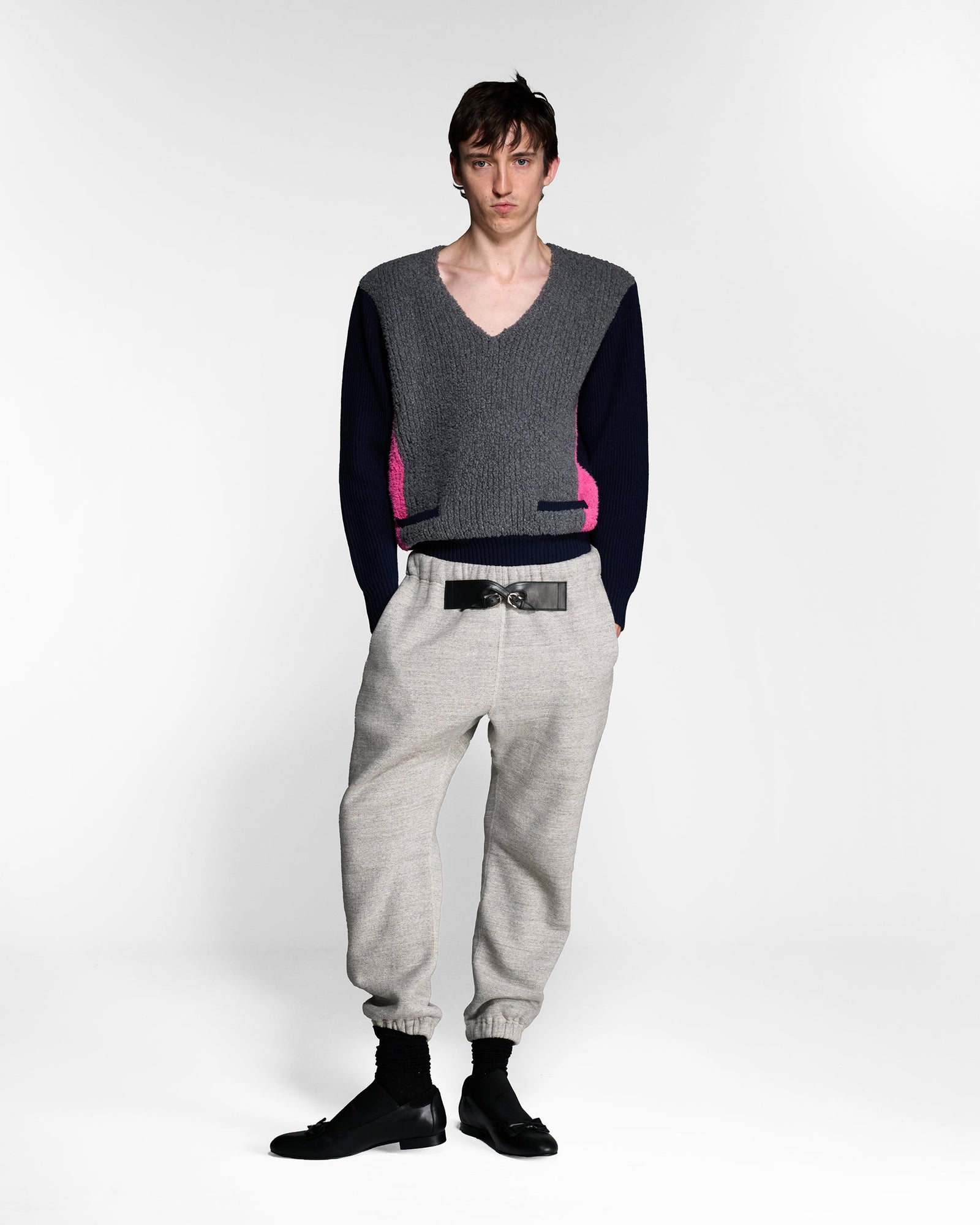 SHIFT-WAIST WIDE-LEG TROUSER black